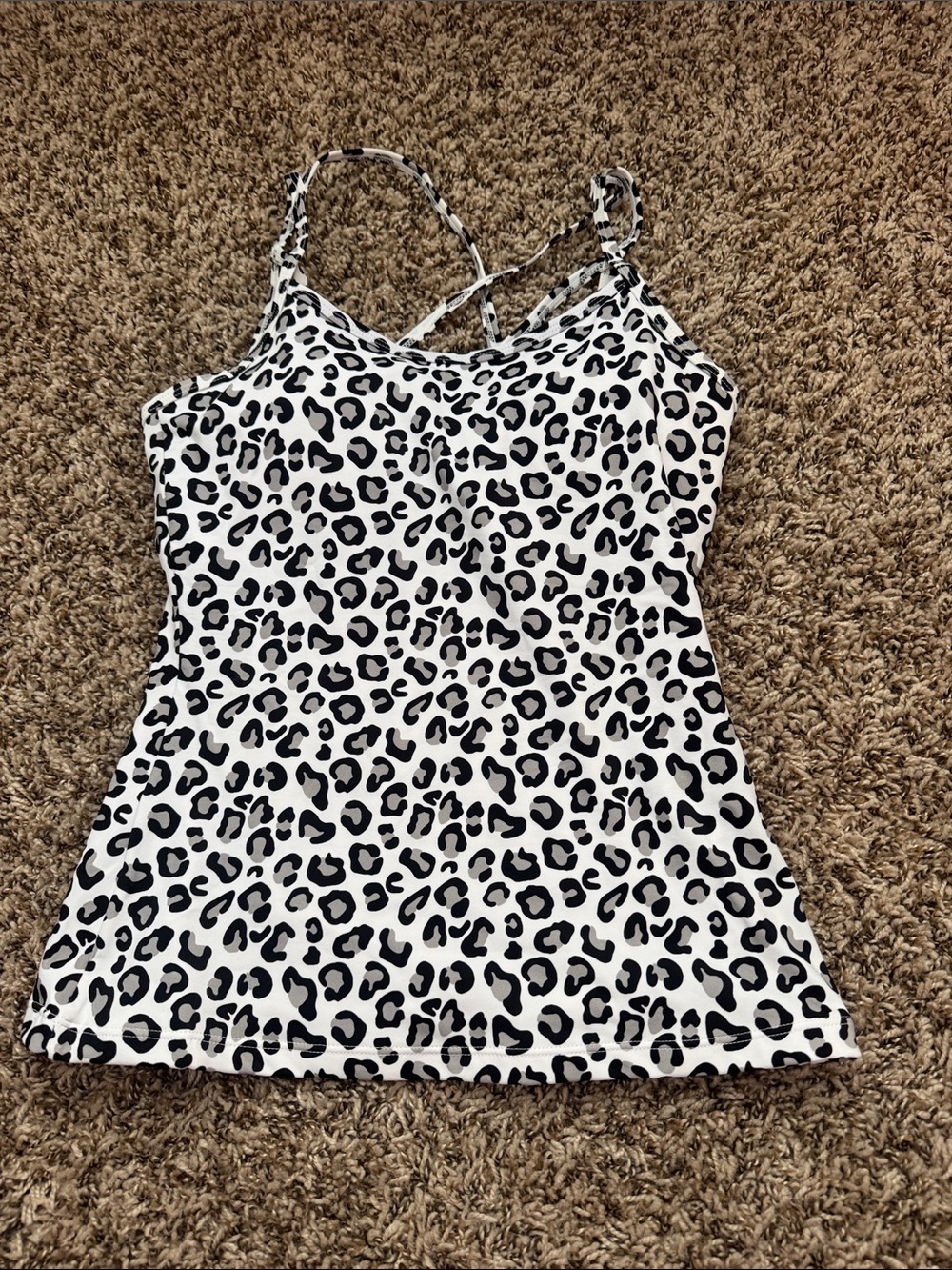 KIAVA White and Black Leopard Print Cami